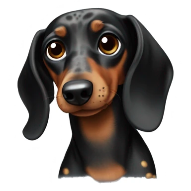 Black and brown dachshund with grey spots sticker