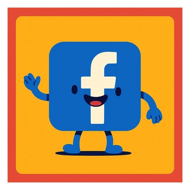 animated Facebook logo, smooth looping animation, clean design sticker