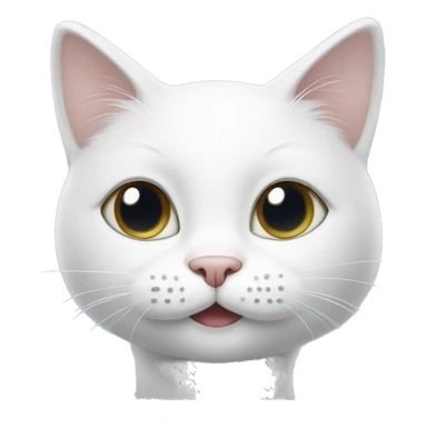 White cat with small eyes,smile sticker