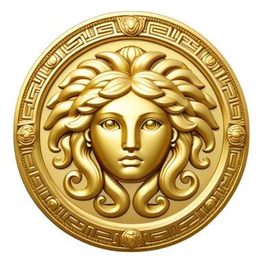 golden medallion versace medusa sticker