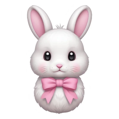 white bunny with pink bow sticker