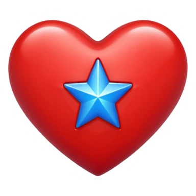 A red heart with a blue star inside sticker