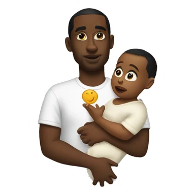 Pdiddy with baby holding a baby ool sticker