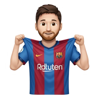 Lionel Messi holding up his shirt to the side sticker