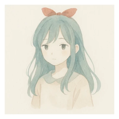 anime girl, watercolor art style sticker