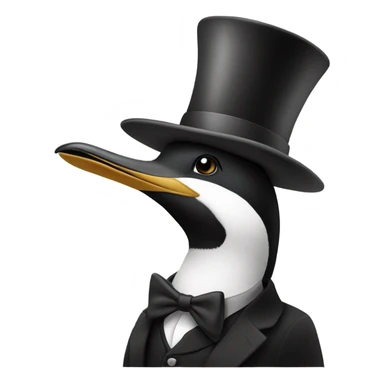 Loonwith a top hat sticker