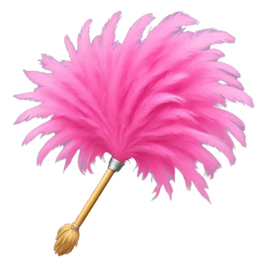 Pink feather duster sticker