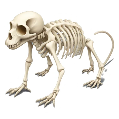realistic rat skeleton  sticker
