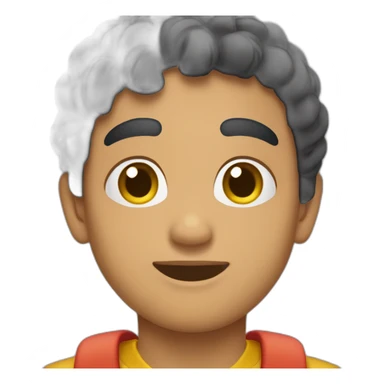 Chico Adolescente piel clara pelo moreno coronilla rizadorizada sticker