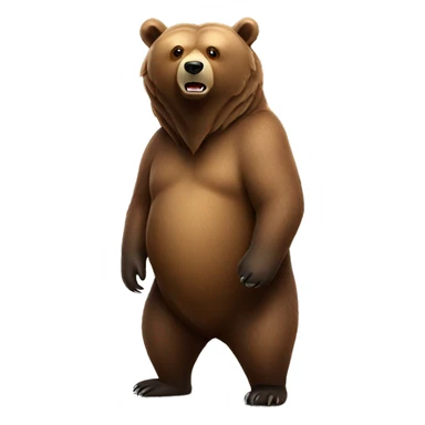 Realistic Grizzly bear standing sticker
