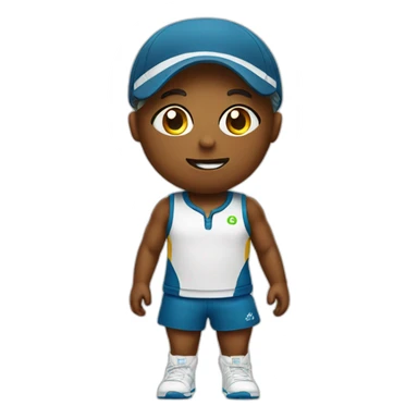 Poop emoji in tennis uniform sticker