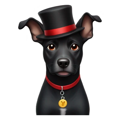 Black dog with red hat saying yes sticker