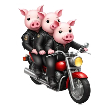 Three pigs on motorcycles  sticker