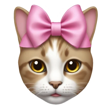Cat with a pink bow on her head. sticker