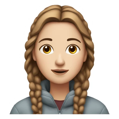 White girl with brown hairs have meditation in the winter mountains  sticker