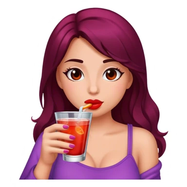 Hot girl sipping a drink sticker