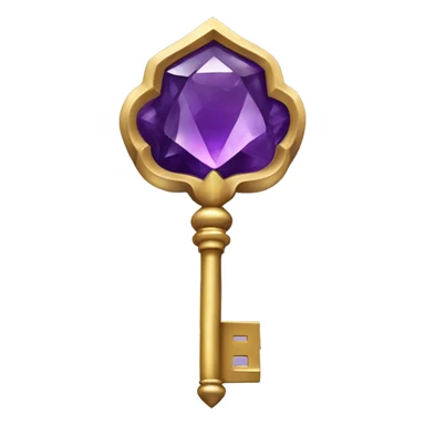 Amethyst key crwn shaped sticker