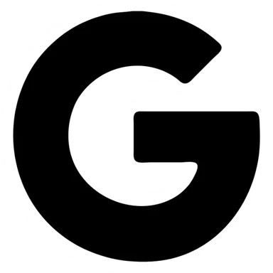 solid filled icon inspired by the Google 'G' logo sticker