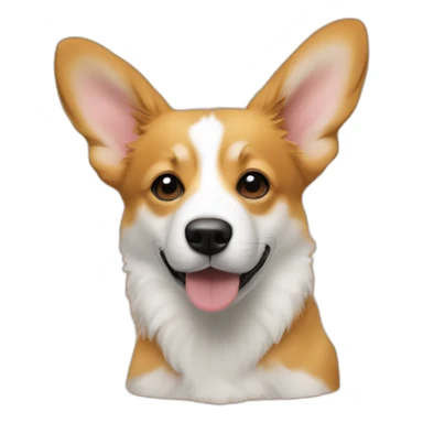 Full Orange furr and corgi East european village dog mix puppy with small leggs with ears down like a jack russel sticker