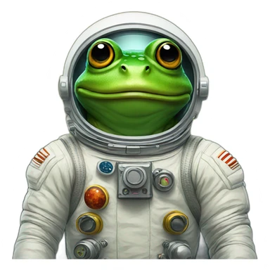 Frog astronaut sticker