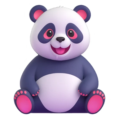 cute panda with a big smile sticker