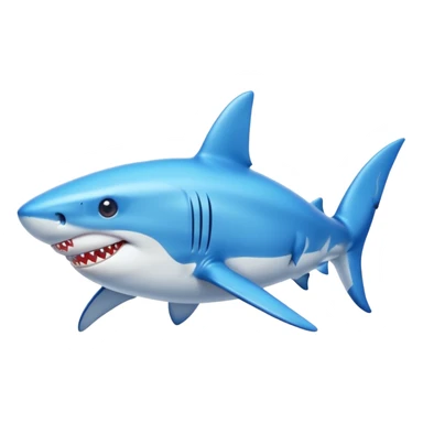 Shark with 3 legs and on those legs are 3 blue shoes sticker