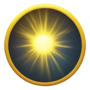 Glowing yellow orb rays of light sticker