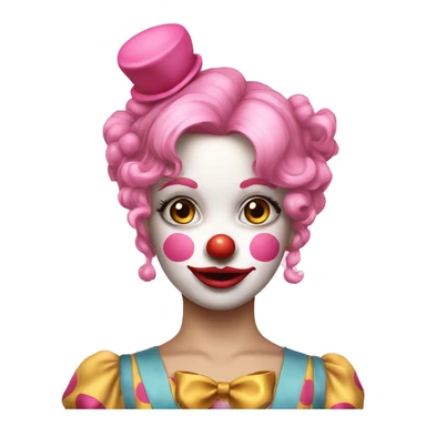 Pretty pink clown girl bows  sticker