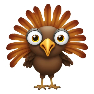 Turkey with younger out and crazy eyes with wings  sticker