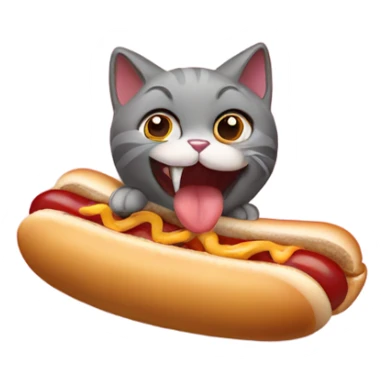Cat eating hotdog sticker