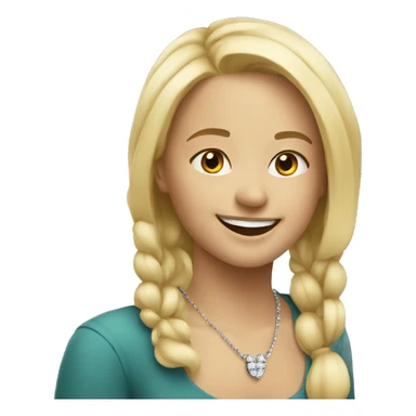 smiling blonde girl with necklace sticker