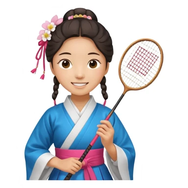 ancient gongsam girl with 1 badminton racket sticker
