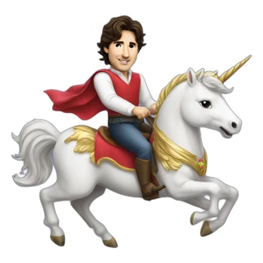 justin trudeau riding a unicorn sticker