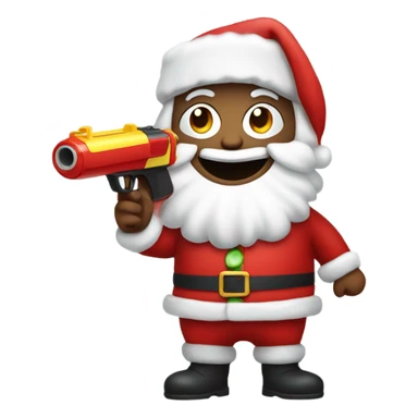 Santa with a water gun sticker