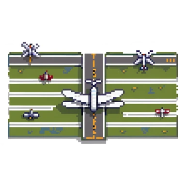 mosquito airport with tiny runways and mosquito planes sticker