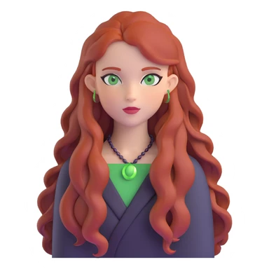 redhead with long hair and green eyes sticker