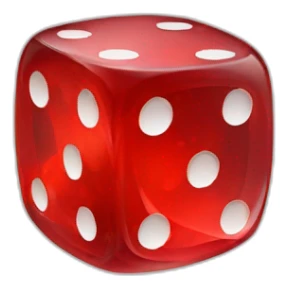transparent red dice sticker