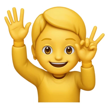 Normal emoji smiling and flipping off with both hands sticker