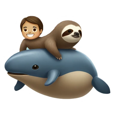 Sloth riding back of whale sticker