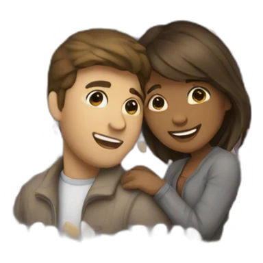 Femme et homme qui s'embrassent sticker