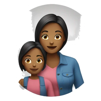 Mom with daughter sticker