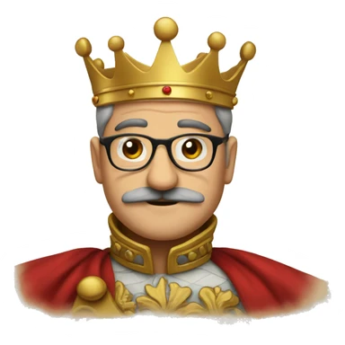 card with the King, the king with round glasses and a moustache sticker