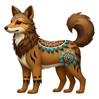 Shamanic Tribal Colorful Patterned Marked Wild Feral Natural Realistic Canine (full body) sticker