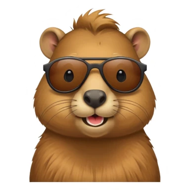 Quiero un capibara sonriendo Cat wearing sunglasses sticker