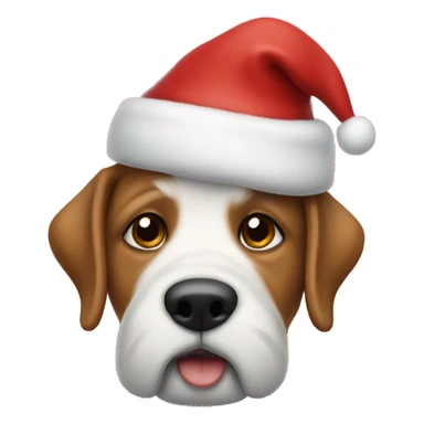 Kind Charles dog with a Santa hot sticker