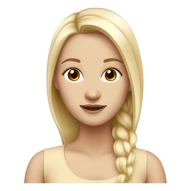 White Girl from Denmark full body pic straight hair sticker