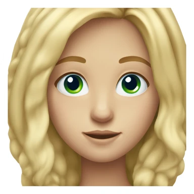 Girl with long blonde hair, freckles on her cheeks and bright blue and green eyes  sticker