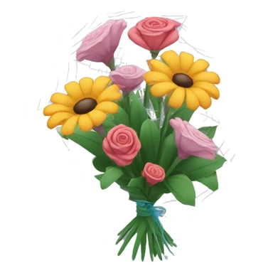 Bouquet of flowers with spider web  sticker