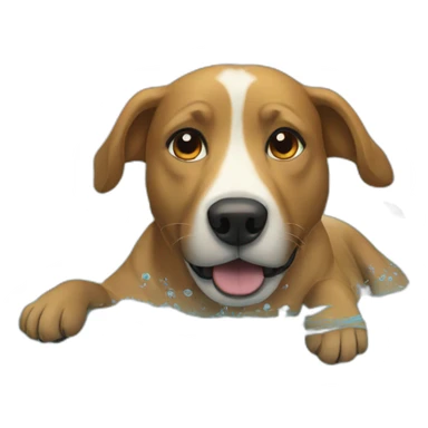 Dog swimming sticker