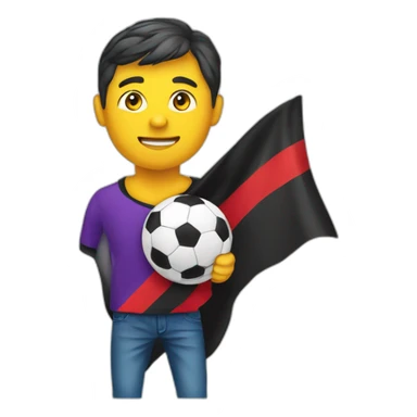 Fußballfan mit fahne sticker